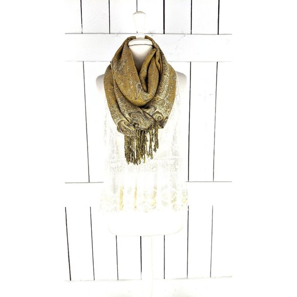 Paisley floral pashmina tassel fringe infinity  loop scarf - Picture 1 of 10
